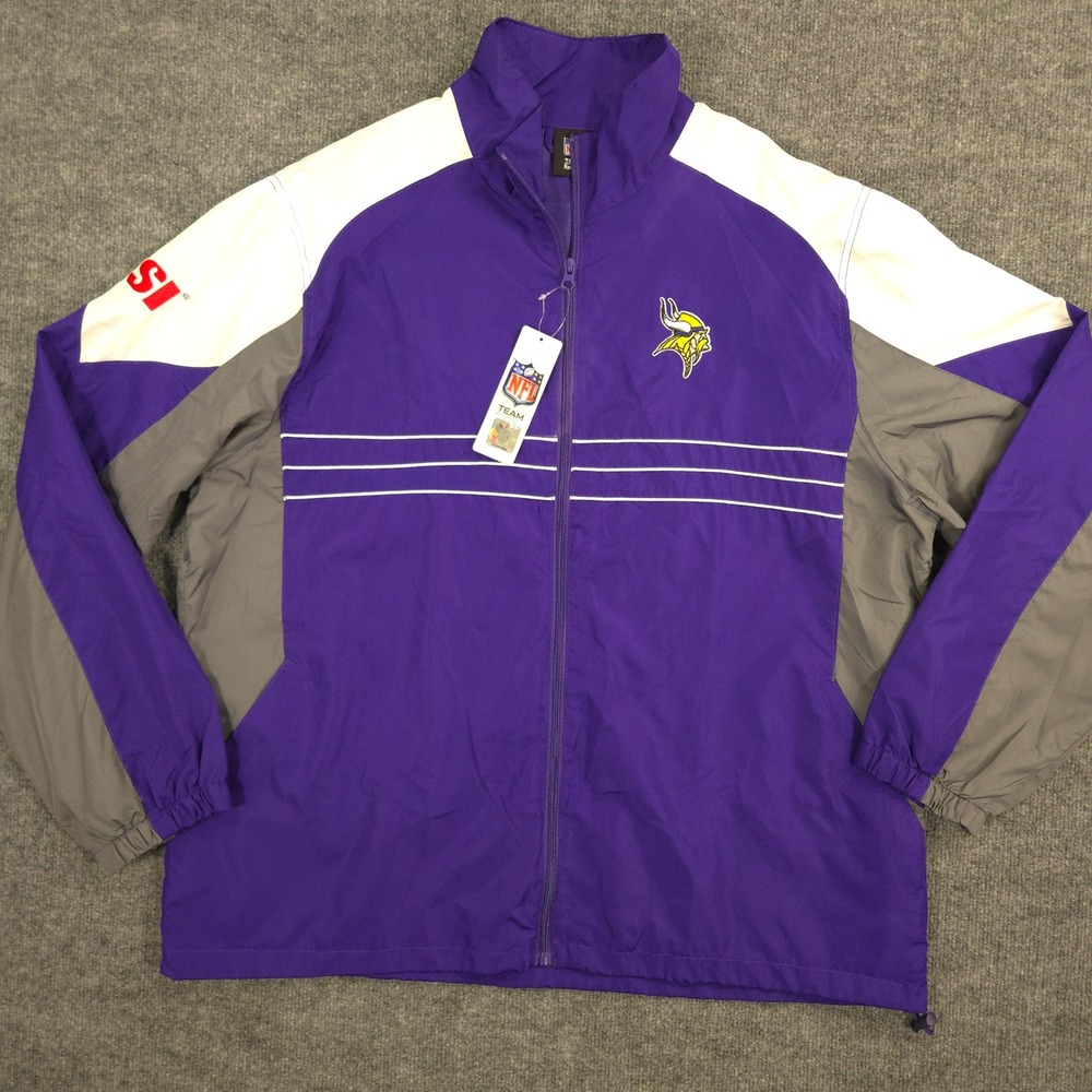 Reebok NFL Team Apparel Minnesota Vikings Windbreaker Mens XL Sports Illustrated